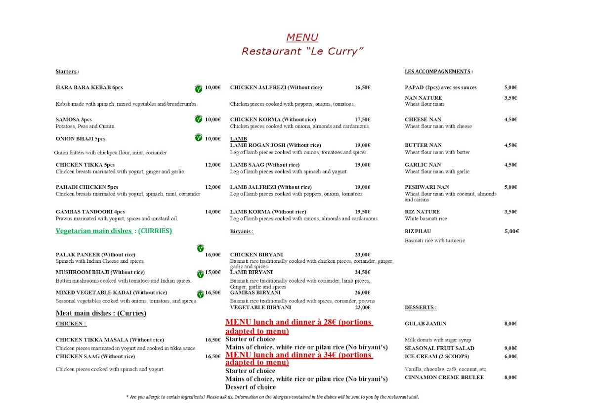 Menu Le Curry Indian-9