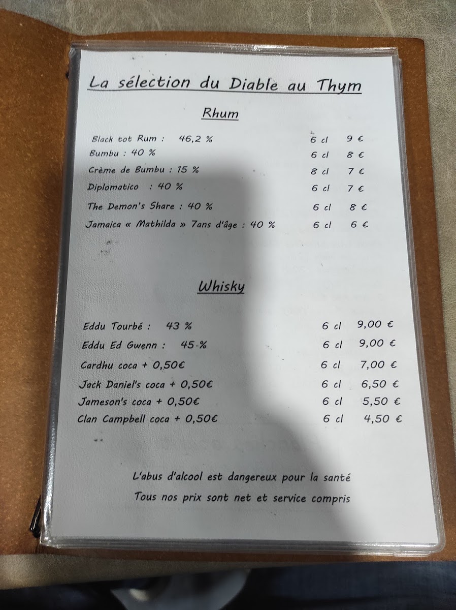 Menu Le Diable Au Thym : Restaurant Estaminet À Merville-4