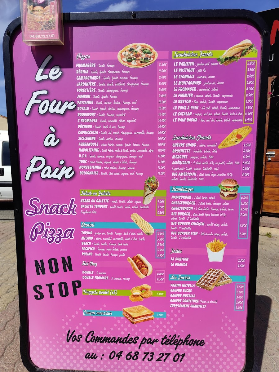 Menu Le Four À Pain - Snack/pizza-3