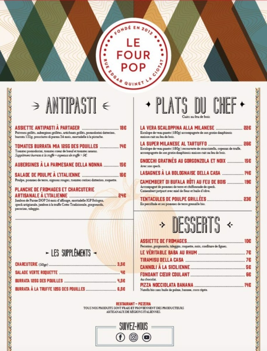 Menu Le Four Pop-8