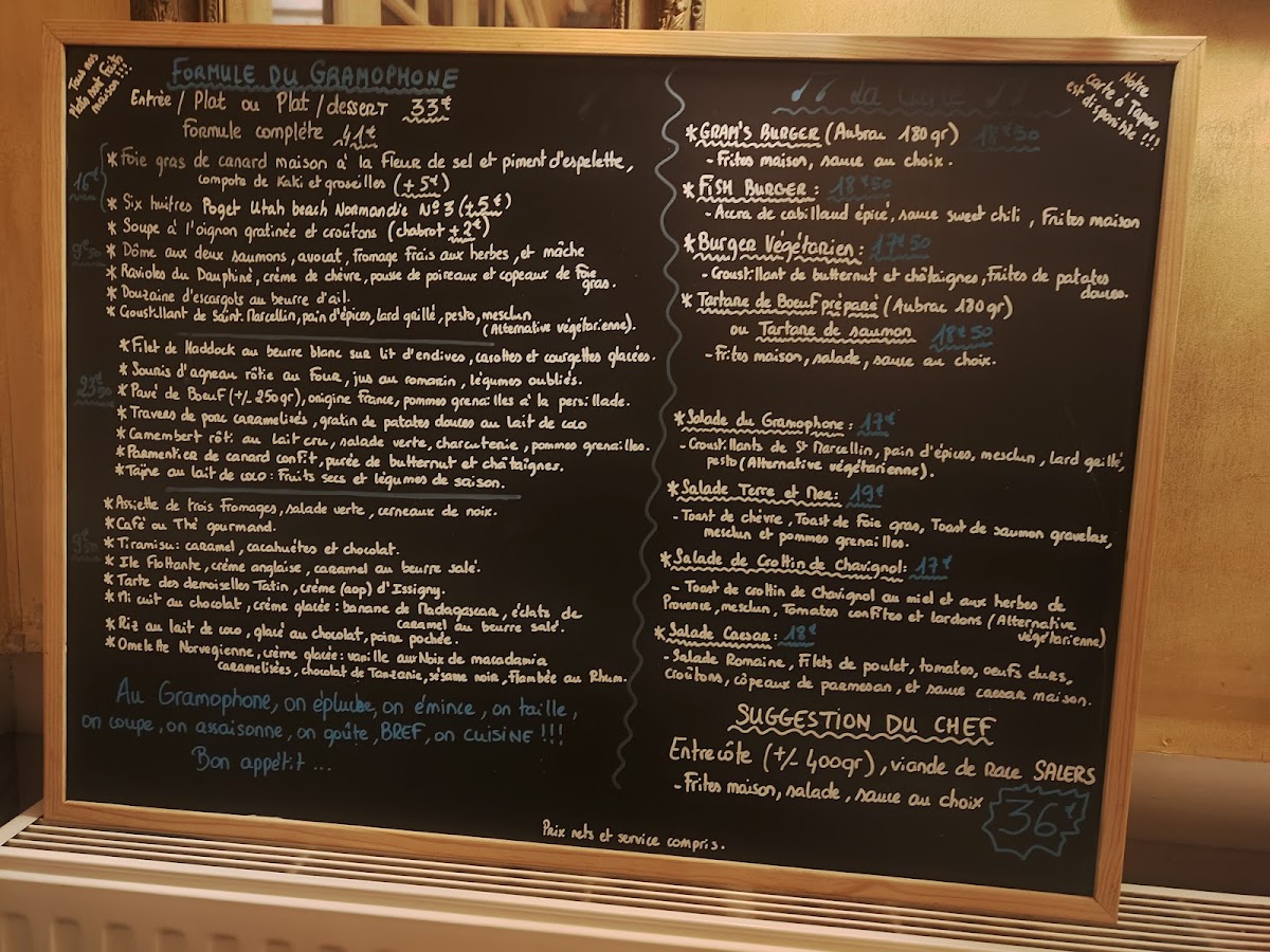 Menu Le Gramophone-1