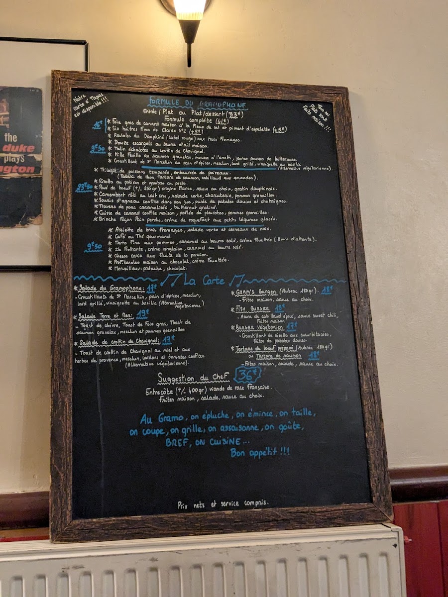 Menu Le Gramophone-5