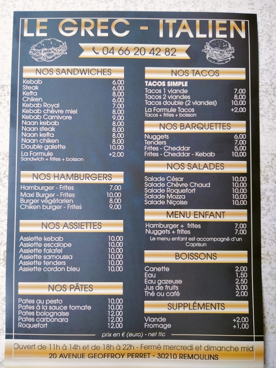 Menu Le Grec Italien-2