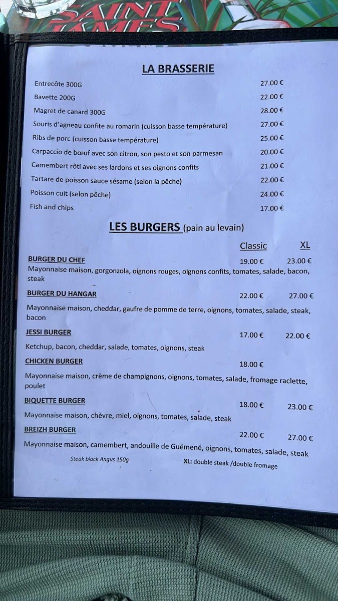 Menu Le Hangar-1