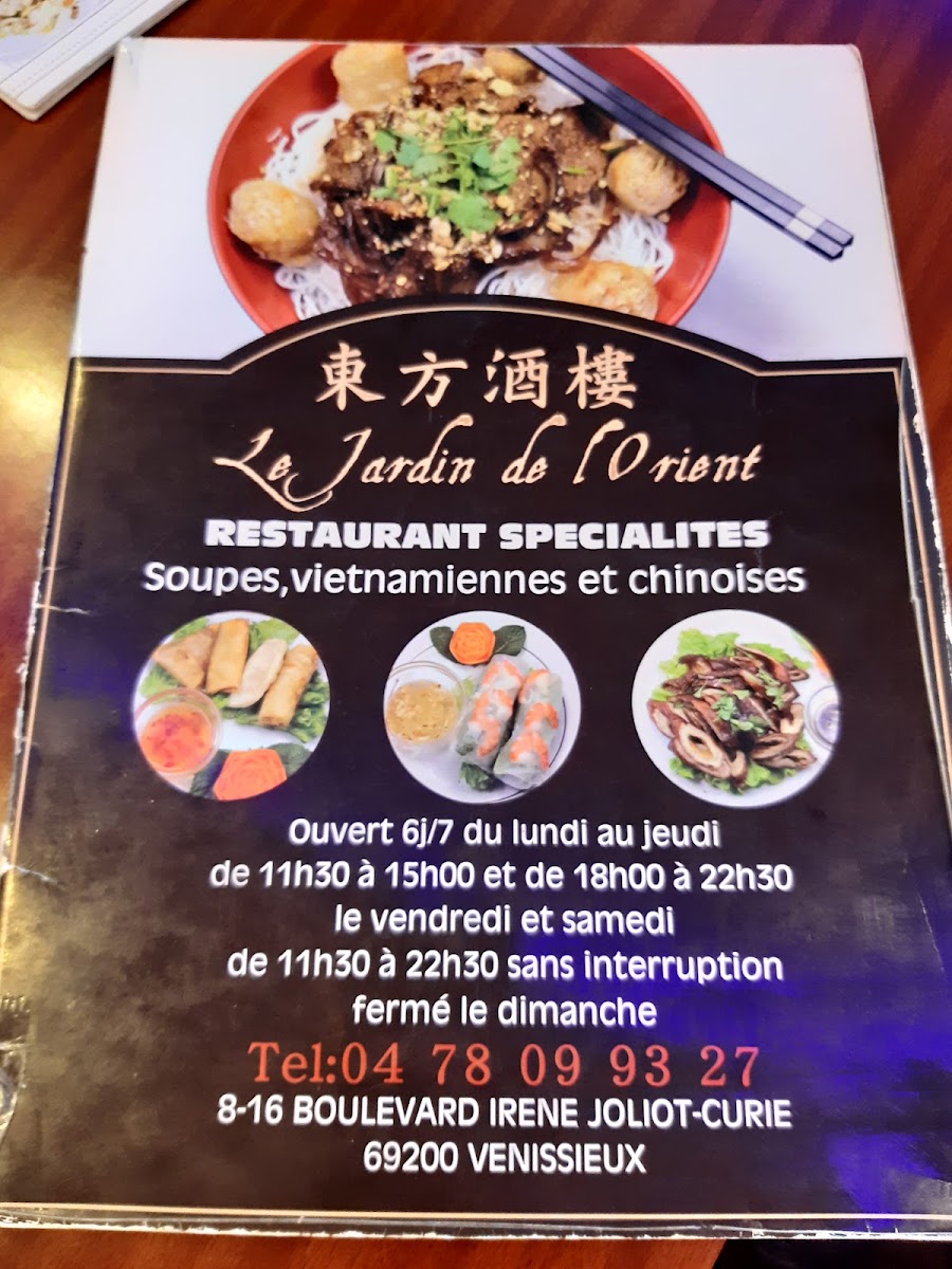 Menu Le Jardin De L'orient-1