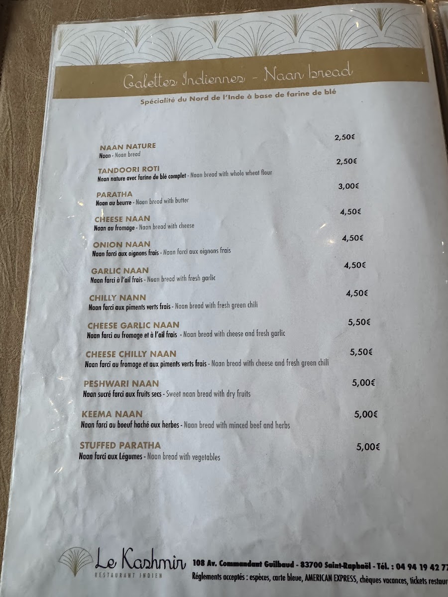 Menu Le Kashmir-10