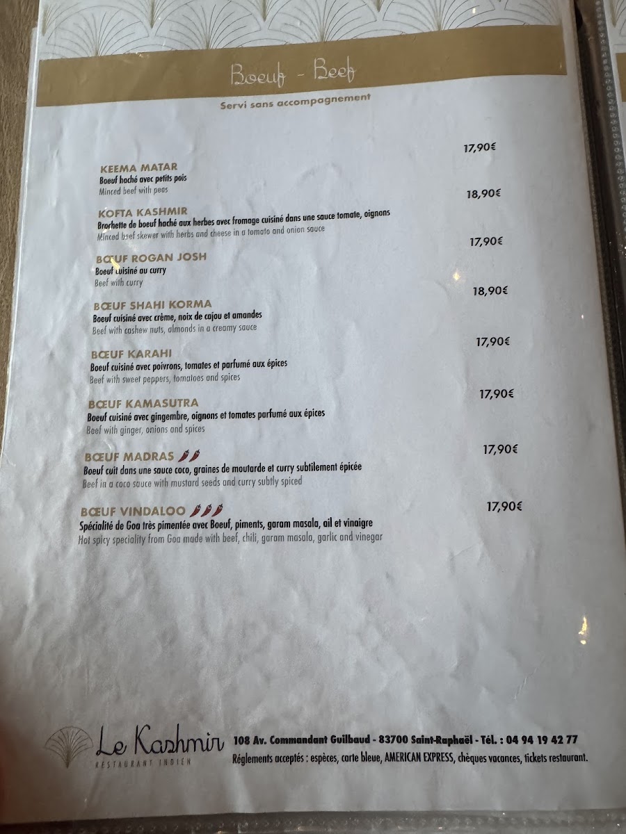 Menu Le Kashmir-7