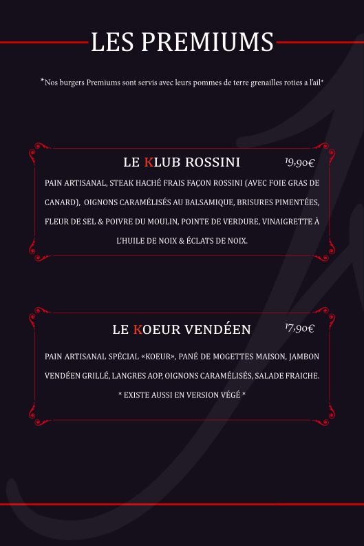 Menu Le Klub - Restaurant Burgers Challans-5