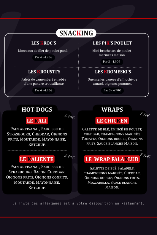 Menu Le Klub - Restaurant Burgers Challans-7