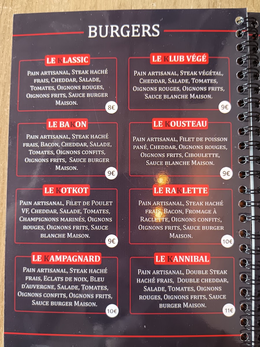 Menu Le Klub - Restaurant Burgers Challans-8