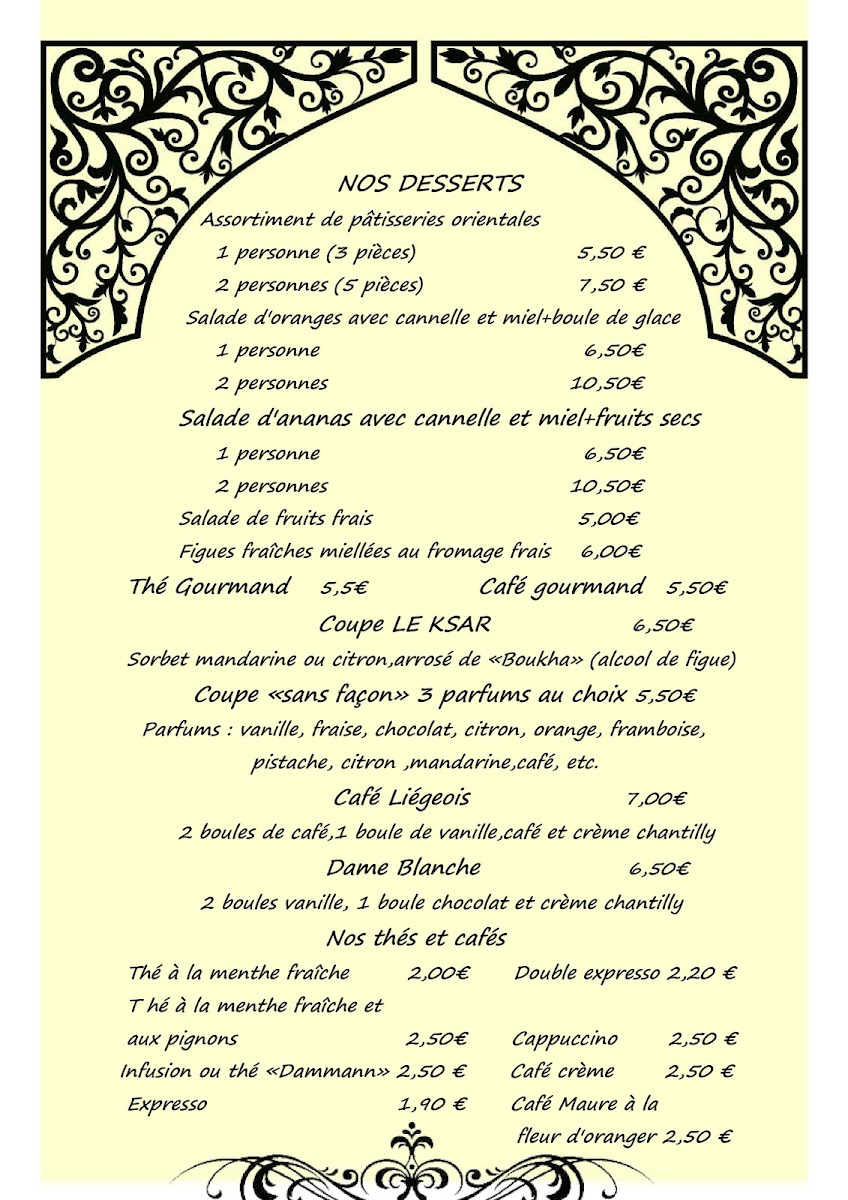 Menu Le Ksar Restaurant-1