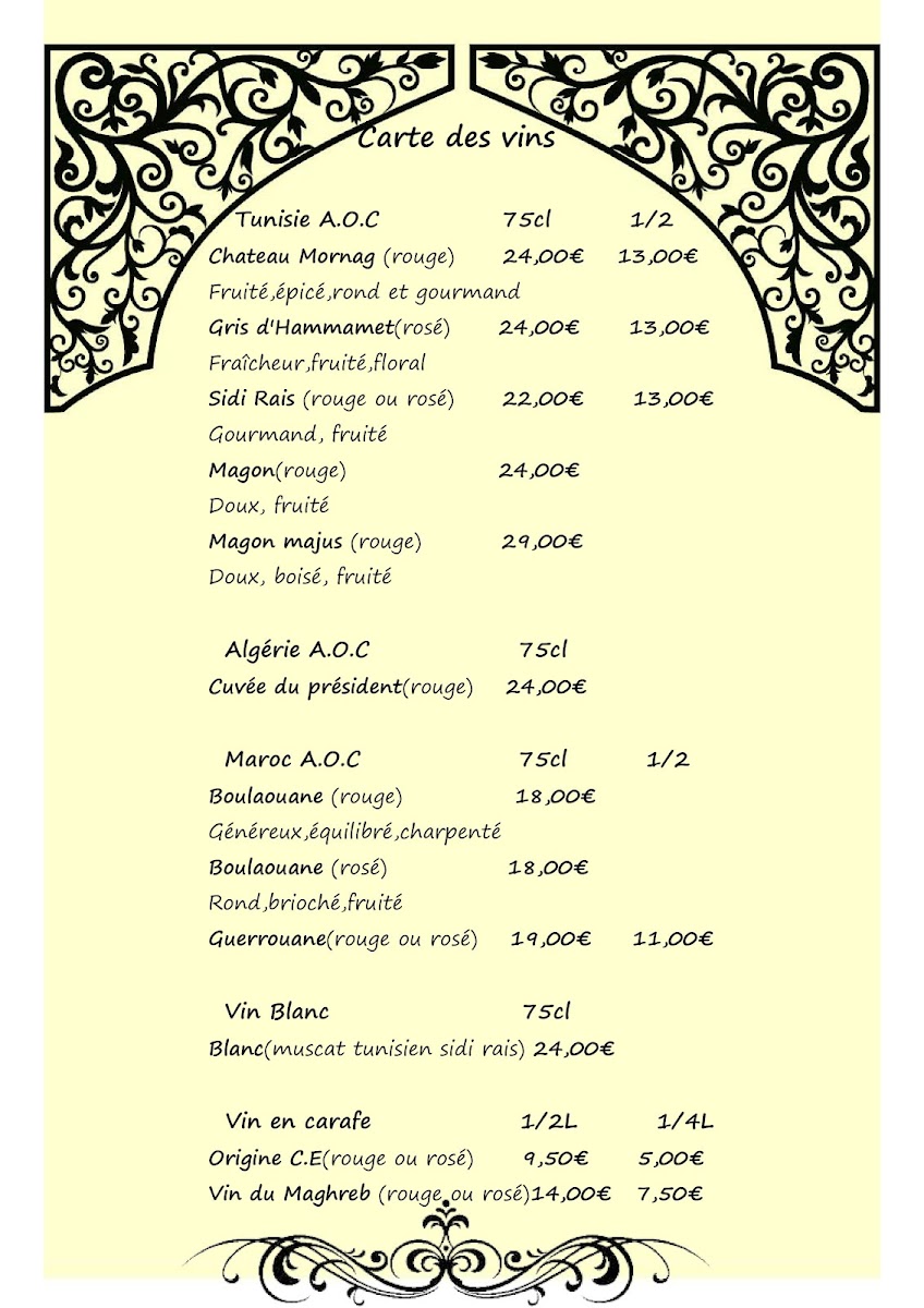 Menu Le Ksar Restaurant-5