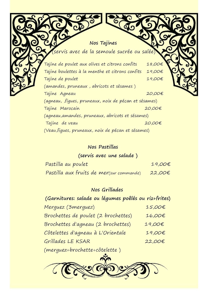Menu Le Ksar Restaurant-6