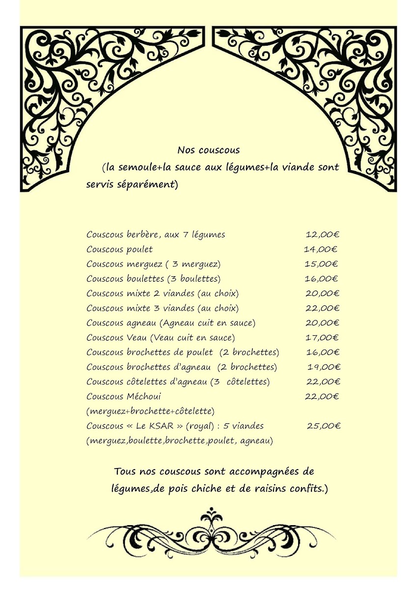 Menu Le Ksar Restaurant-7
