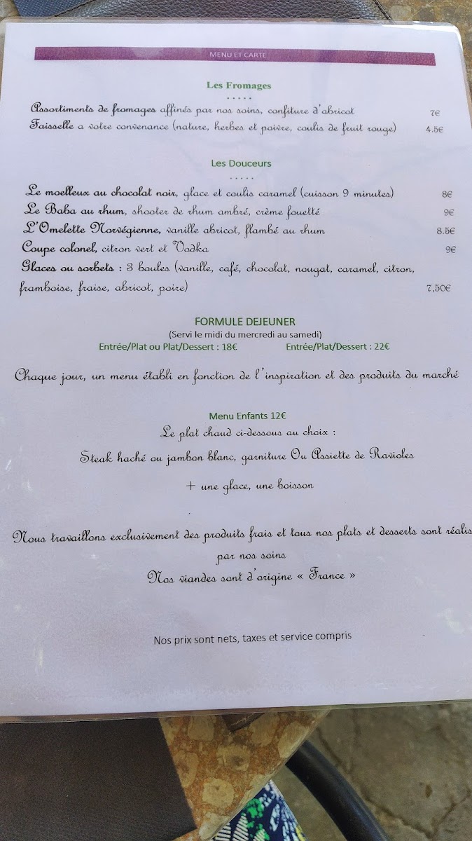Menu Le Mas De Berianne...restaurant-7