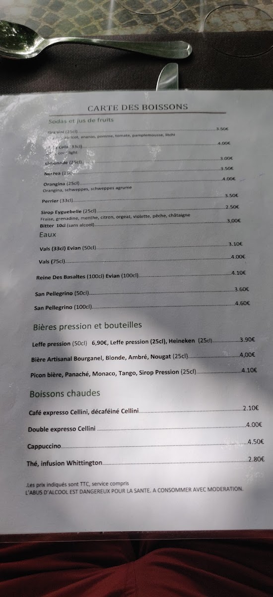 Menu Le Mas De Berianne...restaurant-8