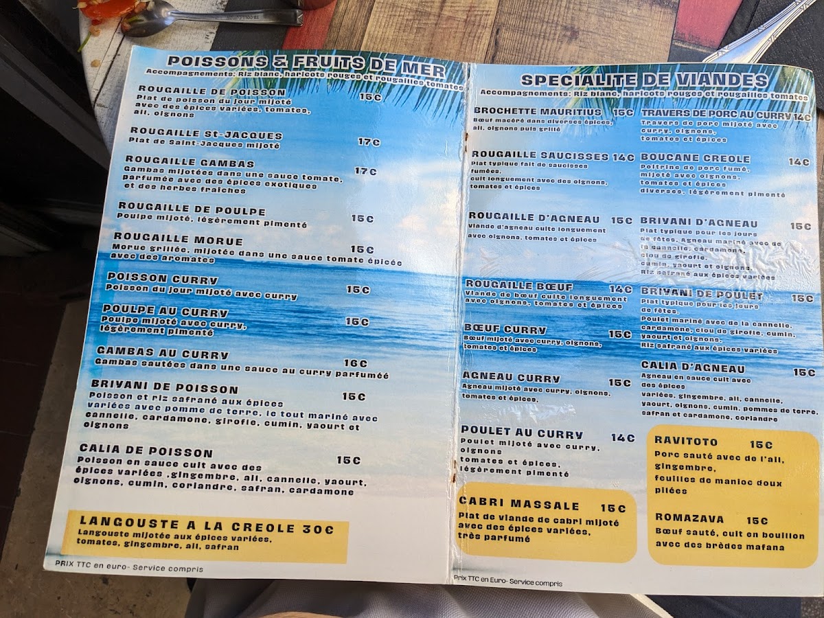 Menu Le Mauritius-1