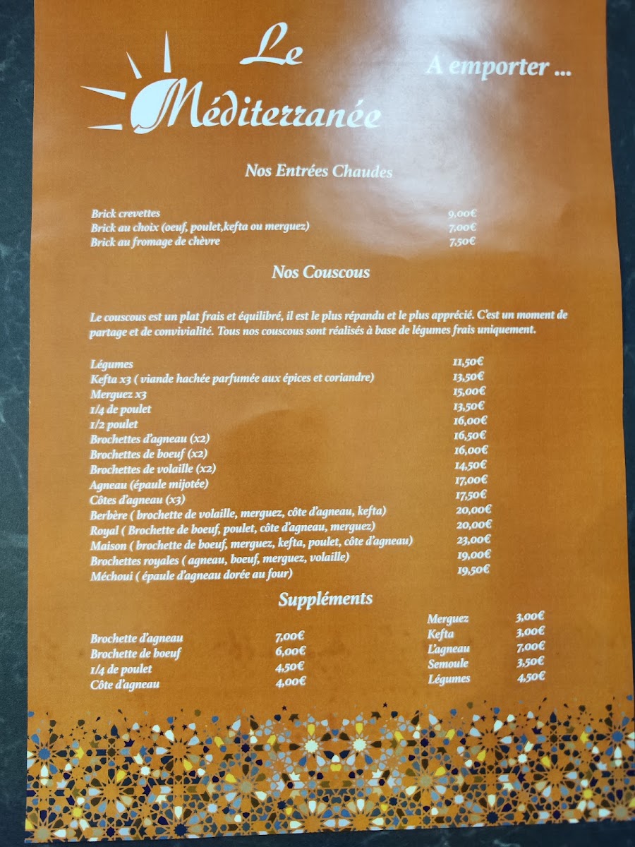 Menu Le Méditerranée-1