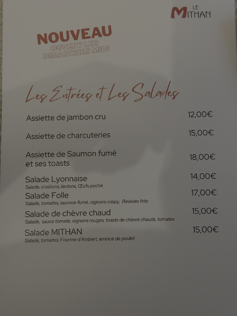 Menu Le Mithan - Restaurant Saint-Genis-Laval-6
