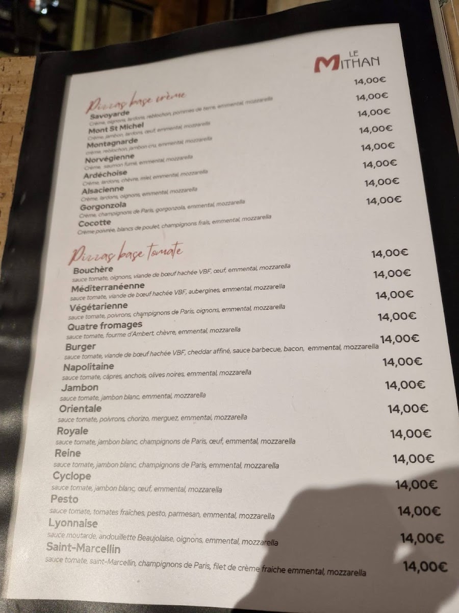 Menu Le Mithan - Restaurant Saint-Genis-Laval-7