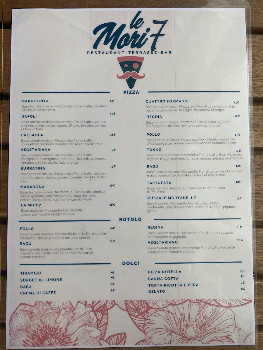 Menu Le Mori 7-1