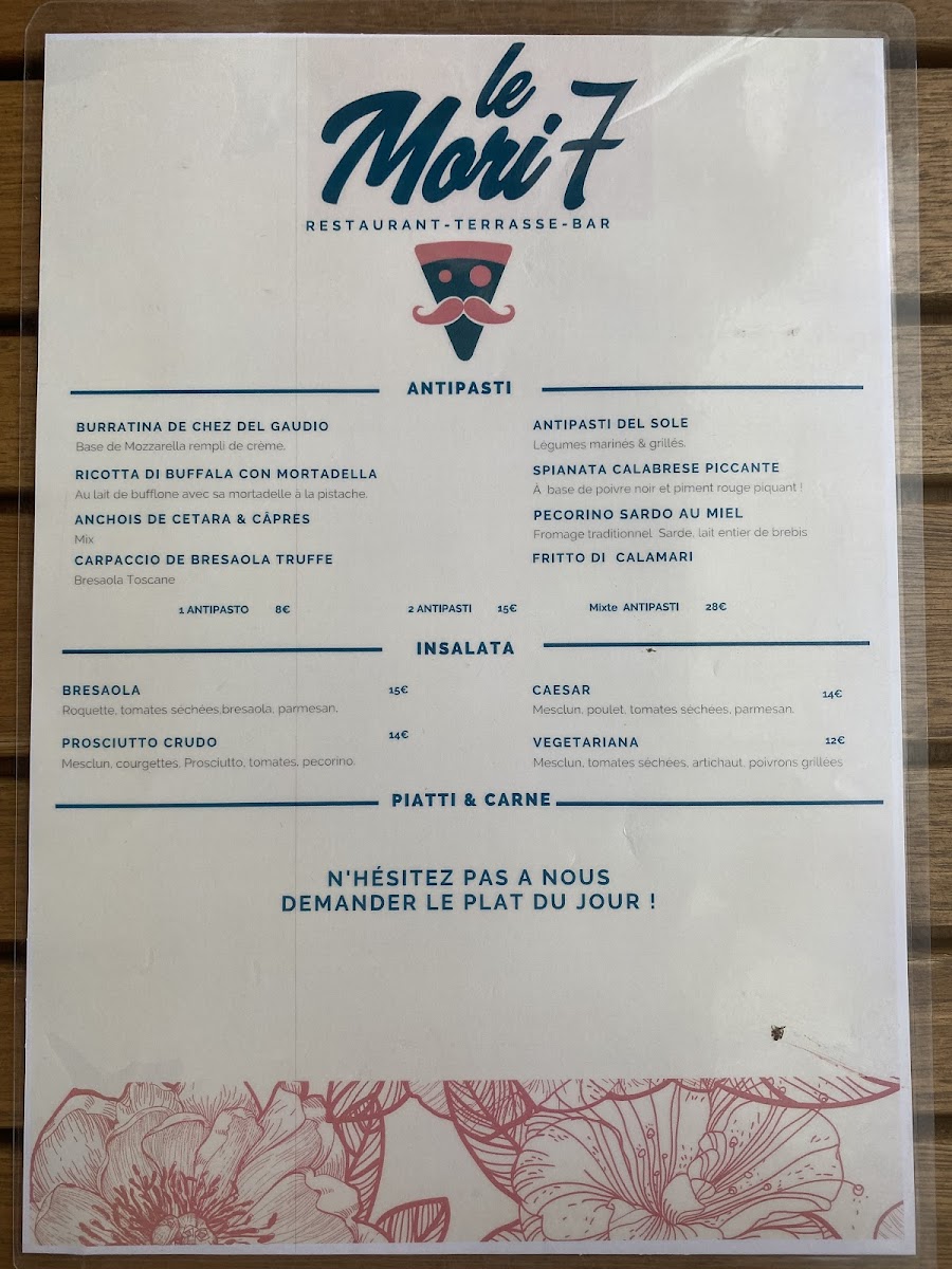 Menu Le Mori 7-2