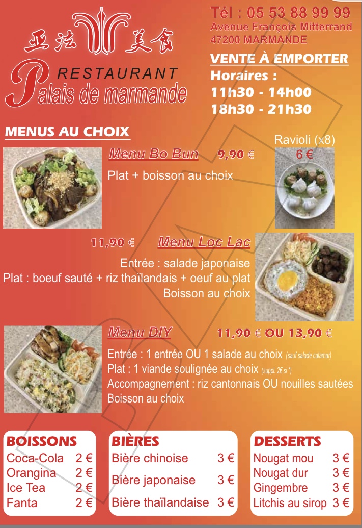 Menu Le Palais De Marmande-1