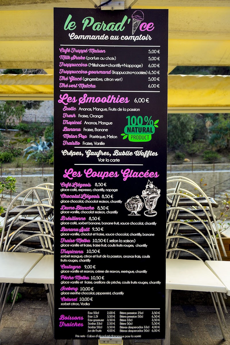 Menu Le Parad’Ice-2