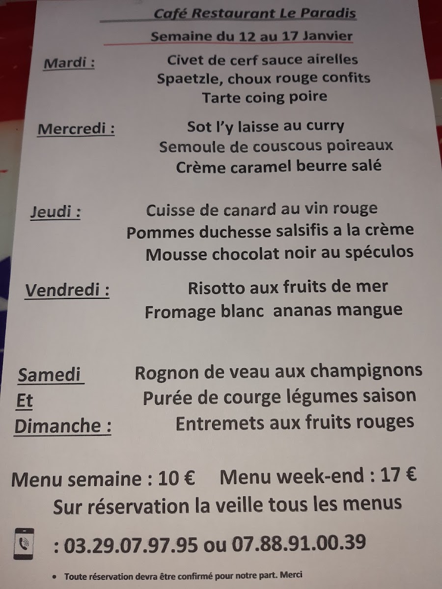 Menu Le Paradis-1