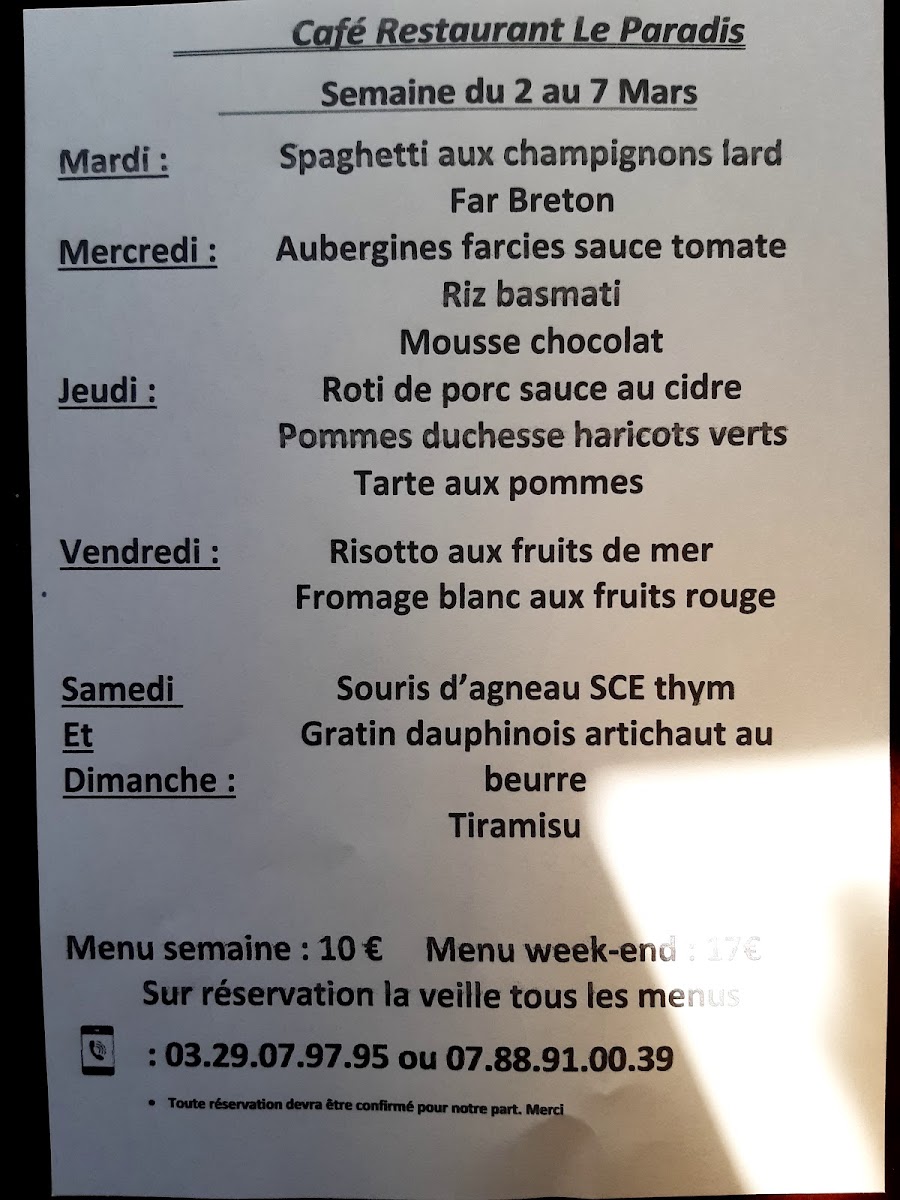 Menu Le Paradis-10