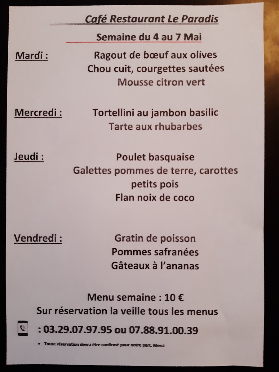 Menu Le Paradis-7