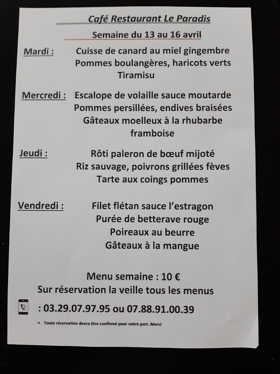 Menu Le Paradis-9