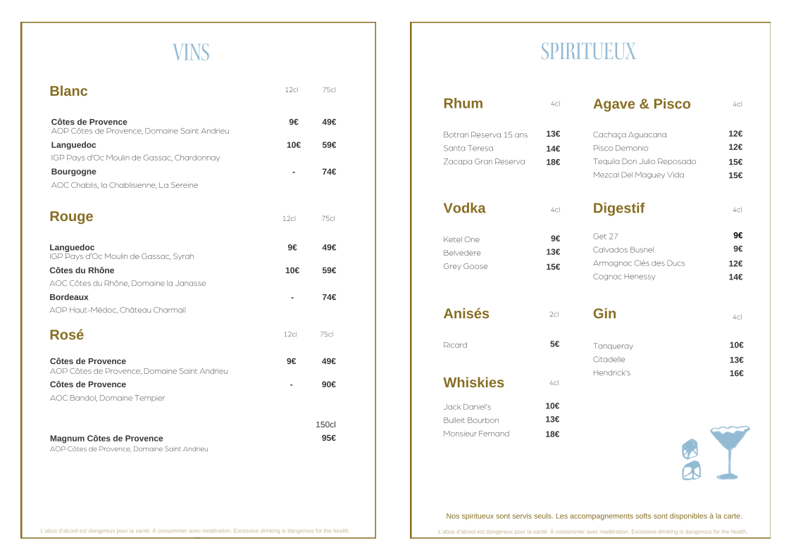 Menu Le Parchamp Table, Rooftop & Bar-1