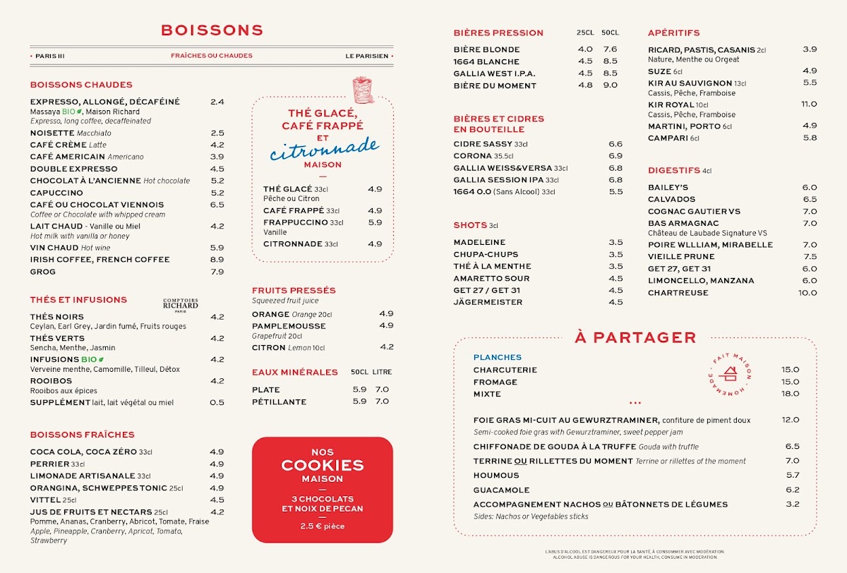 Menu Le Parisien Saint-Martin-1