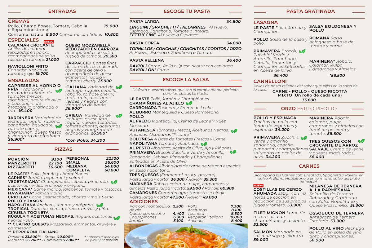 Menu Le Paste - Colina-1