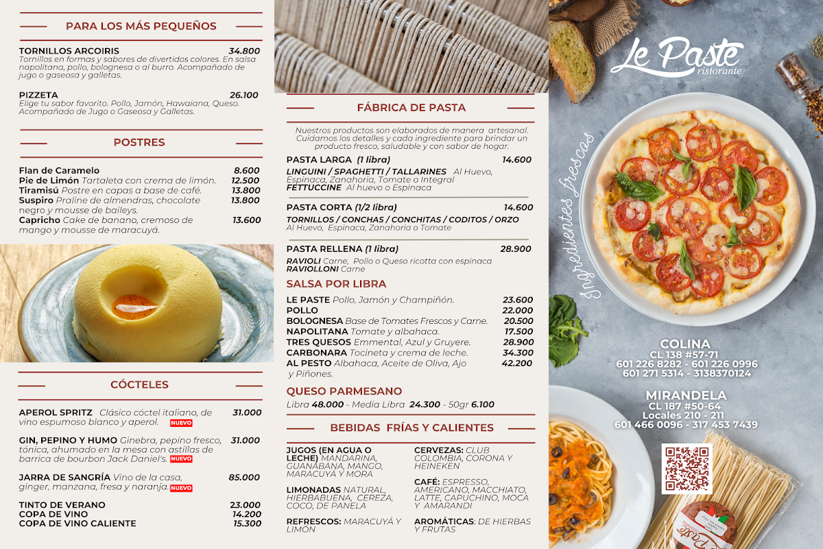 Menu Le Paste - Colina-2