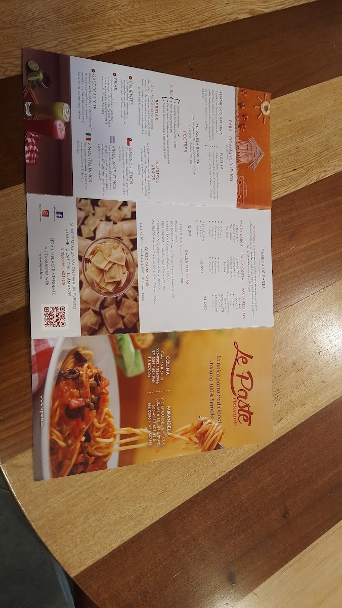 Menu Le Paste - Colina-4
