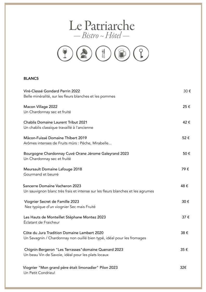 Menu Le Patriarche - Bistro Restaurant-4