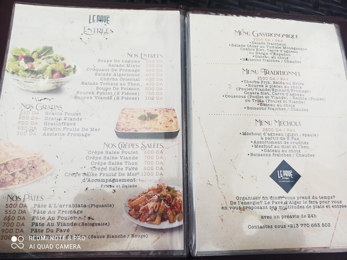 Menu Le Pavé D'alger-8