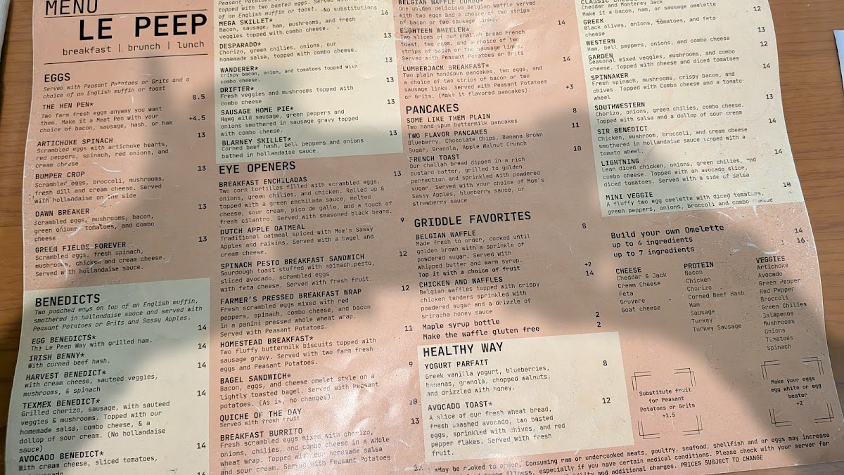 Menu Le Peep Restaurant-4