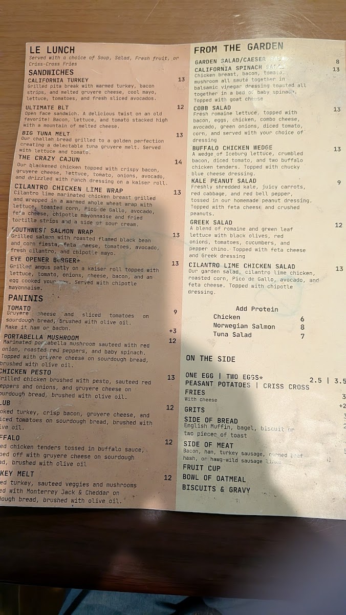 Menu Le Peep Restaurant-5