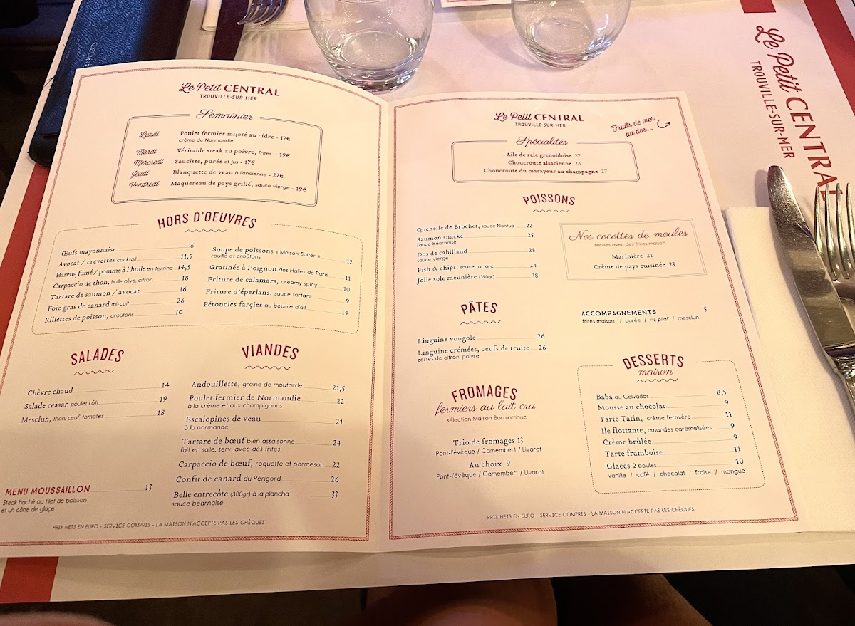 Menu Le Petit Central - Trouville-Sur-Mer-3