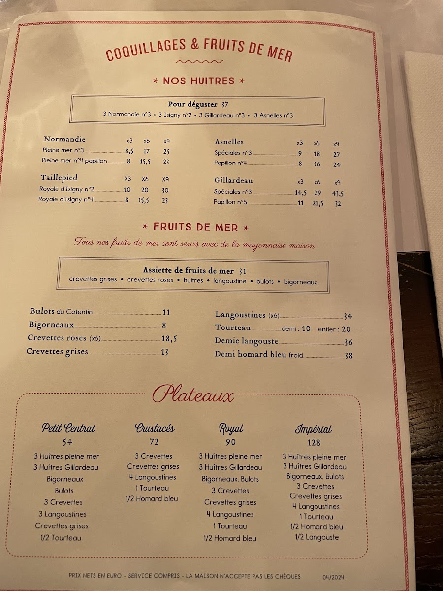 Menu Le Petit Central - Trouville-Sur-Mer-4