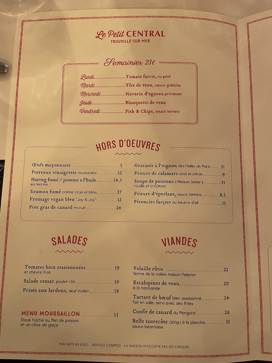 Menu Le Petit Central - Trouville-Sur-Mer-5