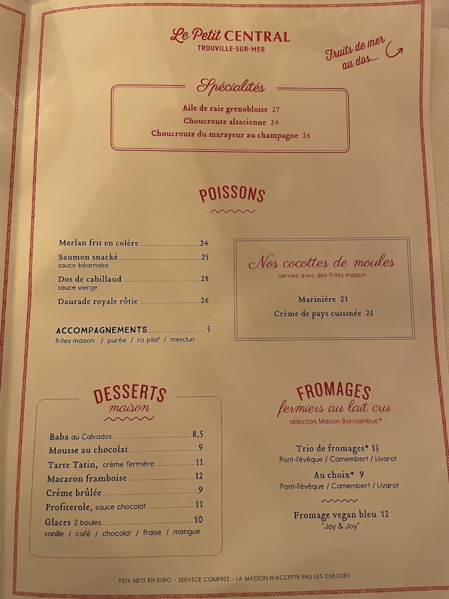 Menu Le Petit Central - Trouville-Sur-Mer-6