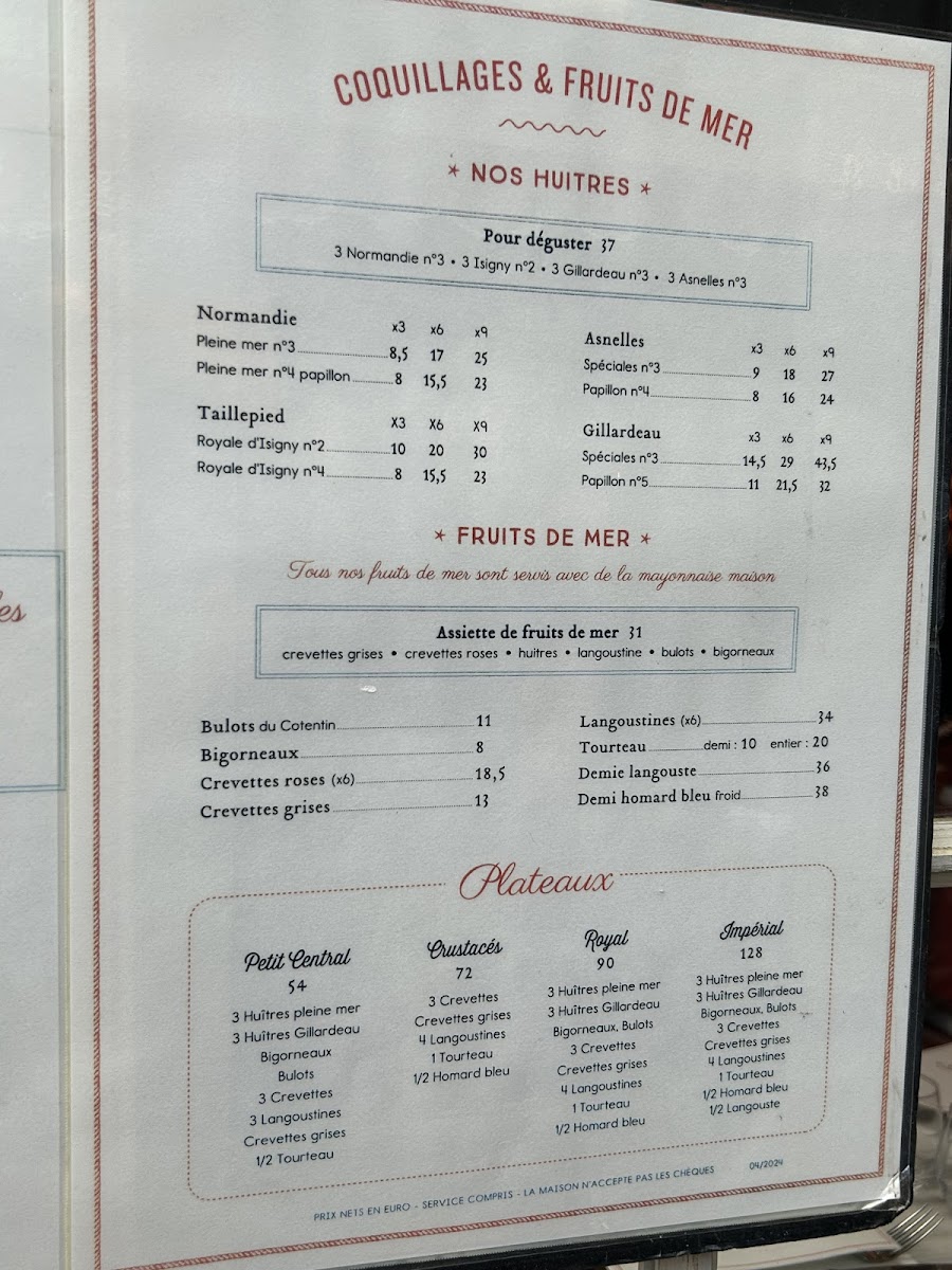 Menu Le Petit Central - Trouville-Sur-Mer-7