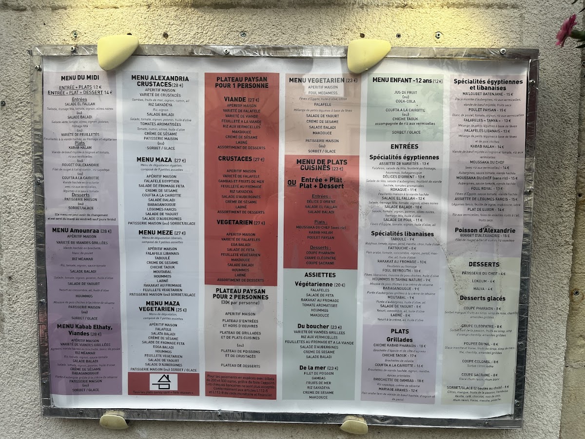 Menu Le Pharaon-2