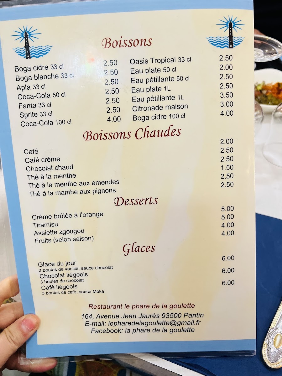 Menu Le Phare De La Goulette-2
