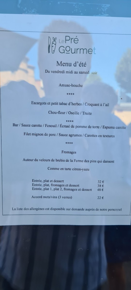 Menu Le Pré Gourmet-1