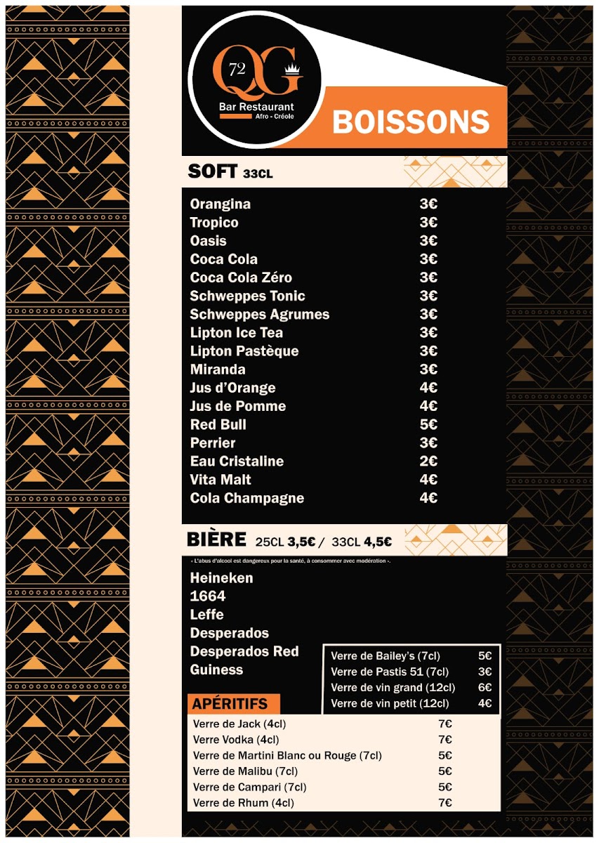 Menu Le Qg 72-1